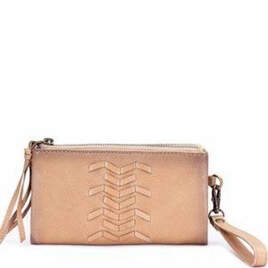 Frye $178 DB1326 The Meadow Clutch Wallet Beige NWT!